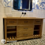 Дизайнерская тумба для ванной из дуба с ящиками и системой Blum