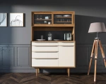 Изготовленная мебель на заказ - буфет  для посуды в гостиную "Bruni white". Цвет орех создаст неповторимую тмосферу в Вашей комнате. Каталог мебели из России - AdtPro. Id-5