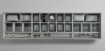 Органайзер для хранения украшений в ящик с перегородками light grey