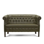 Диван Hugo обивка из кожи в стиле chesterfield для помещений джаз и гранж. ID-4