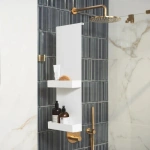 Двухъярусная полка MyOry Shower Two для душевой кабины | Крепление на стекло