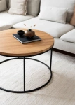 Журнальный столик MyOry Onyx Wood вид сбоку - металлический каркас с порошковым покрытием