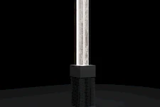 Крупный план рассеивателя черного торшера LightSabre, обеспечивающего свет без бликов