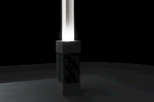 Технология охлаждения торшера LightSabre со стеклом с трещинами, позволяющая использовать мощный источник света без перегрева
