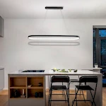 Дизайнерский светильник RdLamp над кухонным островом в интерьере кухни