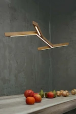 Подвесной светильник из дерева Twig Wood — две пересекающиеся планки дуба с LED подсветкой