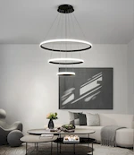 Люстра с LED кольцами в современной гостиной — OLamp Triple Inverse