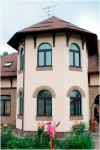 Деревянные окна аркой ЕВРО в Коттедже Брус 78х78мм. 