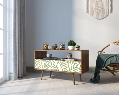 Консоль "Berber"  (Принт-28) с двумя ящиками и УФ-принтом | Скандинавский стиль | Ясень и ЛДСП