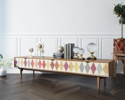 Заказанный у нас эксклюзивный консоль  с ящиками тумбы тв "Bruni print". Цвет орех позволит добавить изюминку в интерьер помещения, создать атмосферу свежести и домашнего уюта. Каталог мебели из России - AdtPro. Id-3