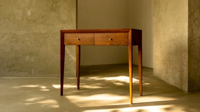 Консоль из массива дуба с двумя выдвижными ящиками Aloe 90см 