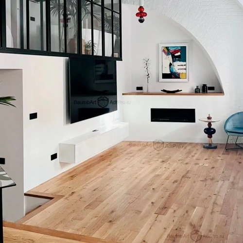 Подвесная белая консоль под ТВ для гостиной