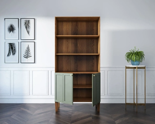 Купите мебель для Вашего интерьера - стеллаж напольный двухстворчатый "Andersen" цвет темно оливковый. Каталог мебели из России - AdtPro. Id-1