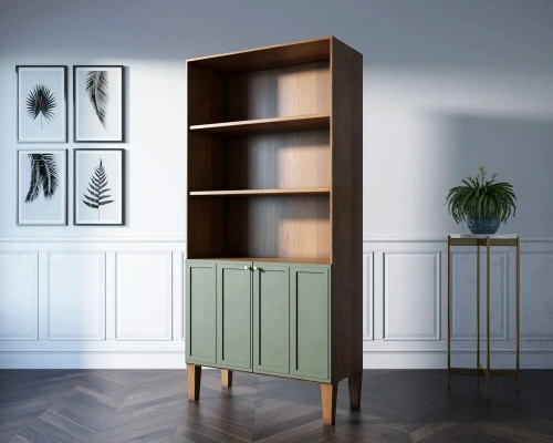 Изготовленная мебель на заказ - стеллаж напольный двухстворчатый "Andersen" цвет темно оливковый создаст неповторимую тмосферу в Вашей комнате. Каталог мебели из России - AdtPro. Id-2