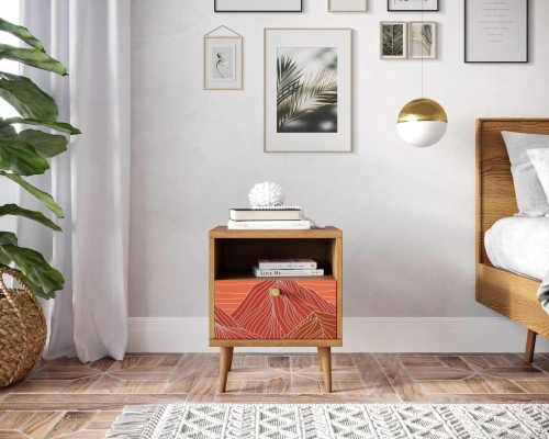 Атмосфера в комнате станет приятнее, а дизайн жилища неповторимым если Вы закажете прикроватная тумбочка с одним ящиком "Berber" (Принт-49). Каталог мебели из России - AdtPro. Id-3