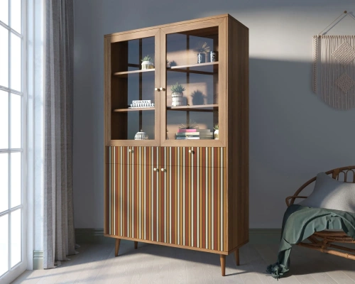 Атмосфера в комнате станет приятнее, а дизайн жилища неповторимым если Вы закажете буфет для посуды в гостиную "Berber" (Принт-20). Каталог мебели из России - AdtPro. Id-2