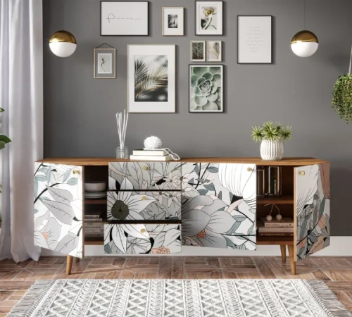 Ваш интерьер украсит оригинальный длинный комод удлиненный "Berber" (Принт-50).  Каталог мебели из России - AdtPro. Id-1