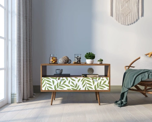 Эксклюзивная консоль Berber  УФ-принт "28" с двумя ящикам. Размер 100×40×60 см. Скандинавский стиль.