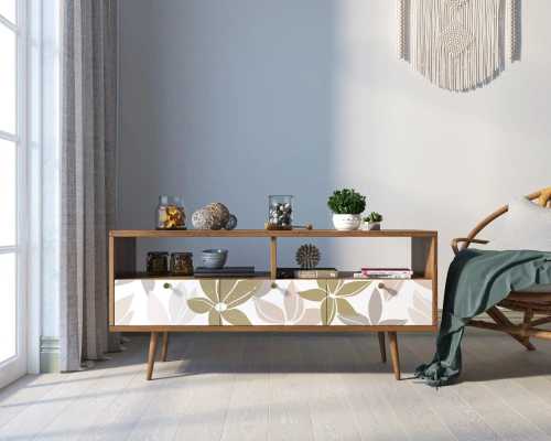 Консоль "Berber" с тремя ящиками  | УФ Принт-27 | Длина 130 см | Ясень и ЛДСП