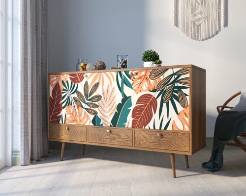 Изготовленная мебель на заказ - современный длинный комод три дверки и три ящика "Berber" (Принт-25) создаст неповторимую тмосферу в Вашей комнате. Каталог мебели из России - AdtPro. Id-2