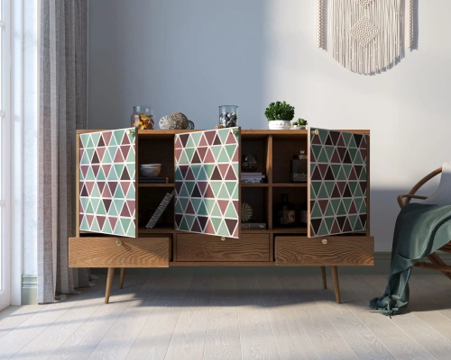 Атмосфера в комнате станет приятнее, а дизайн жилища неповторимым если Вы закажете удлинённый комод три дверки и три ящика "Berber" (Принт-26). Каталог мебели из России - AdtPro. Id-1