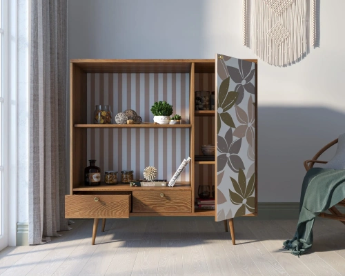 Заказанный у нас эксклюзивный стеллаж напольный с выдвижными и дверцей "Berber" (Принт-27) позволит добавить изюминку в интерьер помещения, создать атмосферу свежести и домашнего уюта. Каталог мебели из России - AdtPro. Id-1