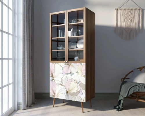 Кухонный буфет малый для посуды "Berber" (Принт-31) идеальное решение для тех, кто хочет привнести особый шарм в свой интерьер. Каталог мебели из России - AdtPro. Id-2