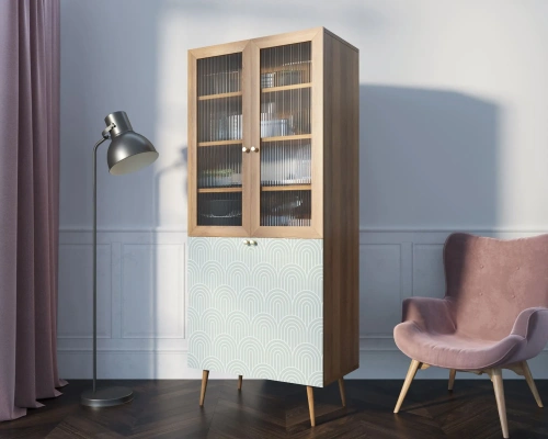 Столовый буфет малый для посуды "Berber" (Принт-34) идеальное решение для тех, кто хочет привнести особый шарм в свой интерьер. Каталог мебели из России - AdtPro. Id-2