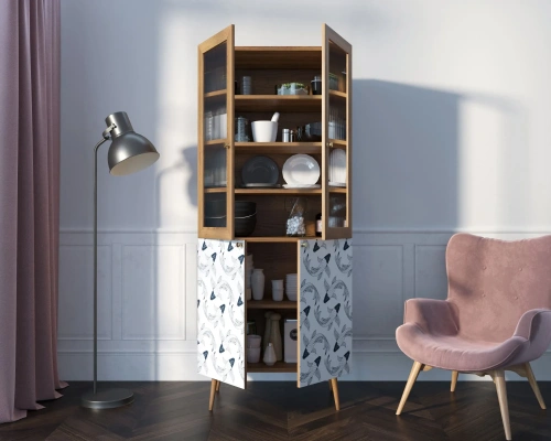 Купите мебель для Вашего интерьера - буфет малый для посуды на кухню "Berber" (Принт-36). Каталог мебели из России - AdtPro. Id-1