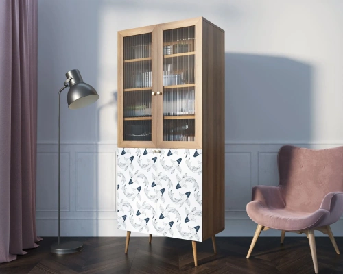 Изготовленная мебель на заказ - буфет малый для посуды на кухню "Berber" (Принт-36) создаст неповторимую тмосферу в Вашей комнате. Каталог мебели из России - AdtPro. Id-2