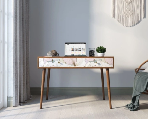 Стол Berber с УФ-печатью (Принт-31) в интерьере домашнего кабинета скандинавский стиль