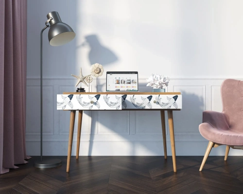 Изготовленная мебель на заказ - небольшой рабочий письменный стол с ящиками "Berber" (Принт-36) создаст неповторимую тмосферу в Вашей комнате. Каталог мебели из России - AdtPro. Id-1