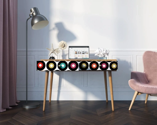 небольшой рабочий письменный стол с выдвижными ящиками "Berber" (Принт-37) идеальное решение для тех, кто хочет привнести особый шарм в свой интерьер. Каталог мебели из России - AdtPro. Id-1