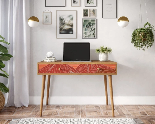 Стол рабочий малый с выдвижными ящиками "Berber" (Принт-49) идеальное решение для тех, кто хочет привнести особый шарм в свой интерьер. Каталог мебели из России - AdtPro. Id-3