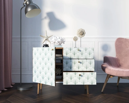 Ваш интерьер украсит оригинальный комод три ящика и дверка "Berber" (Принт-38).  Каталог мебели из России - AdtPro. Id-1