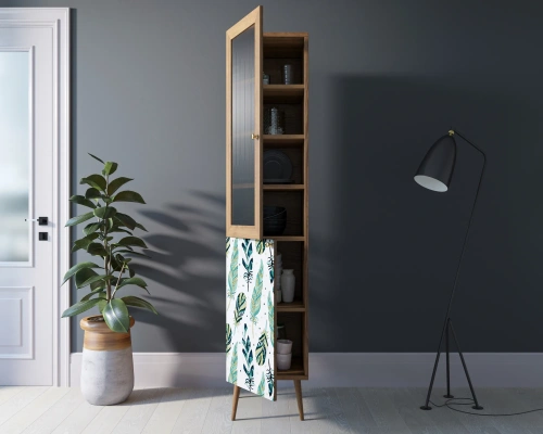 Атмосфера в комнате станет приятнее, а дизайн жилища неповторимым если Вы закажете буфет узкий для посуды в гостиную "Berber" (Принт-44). Каталог мебели из России - AdtPro. Id-1