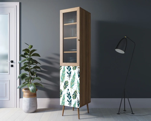 Буфет узкий для посуды в гостиную "Berber" (Принт-44) идеальное решение для тех, кто хочет привнести особый шарм в свой интерьер. Каталог мебели из России - AdtPro. Id-2