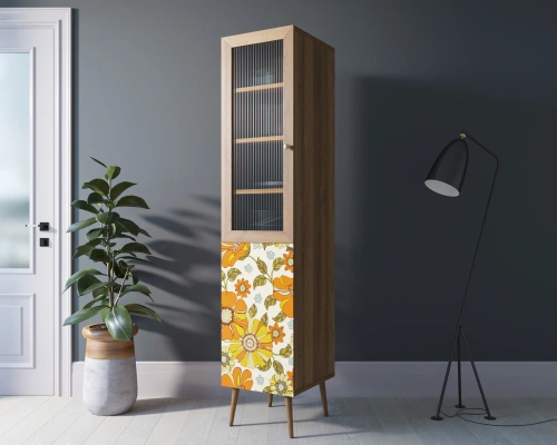 У нас вы можете заказать буфет узкий напольный для посуды "Berber" (Принт-47), который дополнит дизайн интнрьера вашей комнаты. Каталог мебели из России - AdtPro. Id-2