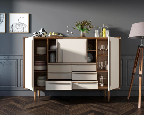 Предлагаем купить удлинённый большой комод "Bruni white" цвет орех с помощью которого Вы сможете сделать интерьер помещения стильным и современным, мебель которая подчеркнёт особенности задуманные дизайнером интерьера. Каталог мебели из России - AdtPro. I