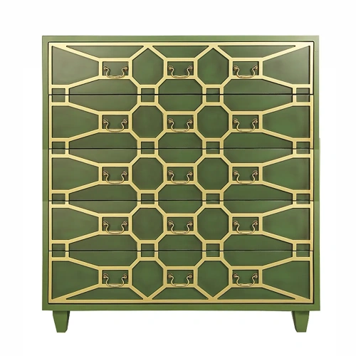 Изготовленная мебель на заказ - комод для белья и одежды 5 ящиков "Emerald" цвет зеленый создаст неповторимую тмосферу в Вашей комнате. Каталог мебели из России - AdtPro. Id-1