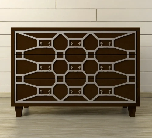 Шоколадный комод 3 ящика Gouache шоколадный с тремя ящиками в интерьере спальни