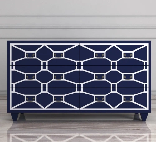 Изготовленная нами мебель на заказ - современный длинный синий комод 6 ящиков "Emerald". Цвет синий несомненно станет предметом интеьера, на который невозможно будет необратить внимание. Каталог мебели из России - AdtPro. Id-0