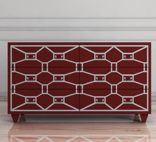 У нас вы можете заказать современный длинный бордовый комод 6 ящиков "Emerald". Цвет бордовый, который дополнит дизайн интнрьера вашей комнаты. Каталог мебели из России - AdtPro. Id-0