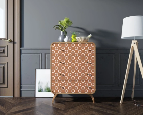 У нас вы можете заказать высокий комод с четырьмя ящиками "Ellipse print" (Принт-3) цвет орех, который дополнит дизайн интнрьера вашей комнаты. Каталог мебели из России - AdtPro. Id-3