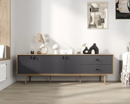  Изготовим мебель на заказ - комод с четырьмя дверками и двумя ящиками  Emerson производство Этажерка. Каталог мебели из России - AdtPro. Id-3