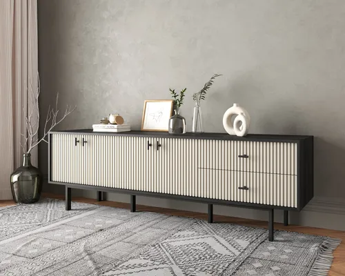  Вы можете заказать комод с четырьмя дверками и двумя ящиками  Emerson производство Этажерка. Каталог мебели из России - AdtPro. Id-2