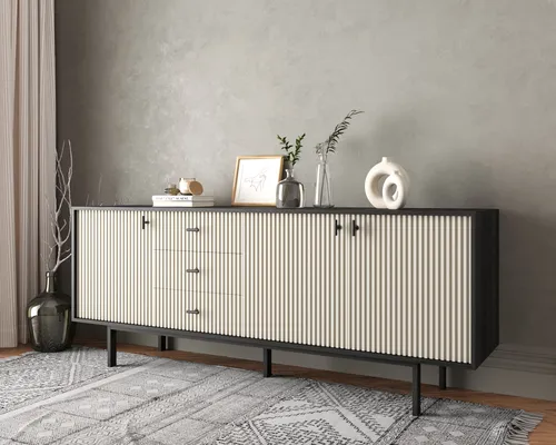  Вы можете приобрести эксклюзивный комод с тремя дверками и тремя ящиками  Emerson производство Этажерка. Каталог мебели из России - AdtPro. Id-2