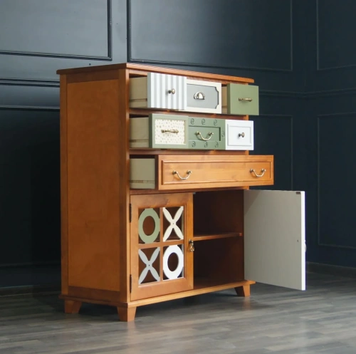 У нас вы можете заказать вертикальный комод 7 ящиков "Gouache green", который дополнит дизайн интнрьера вашей комнаты. Каталог мебели из России - AdtPro. Id-3