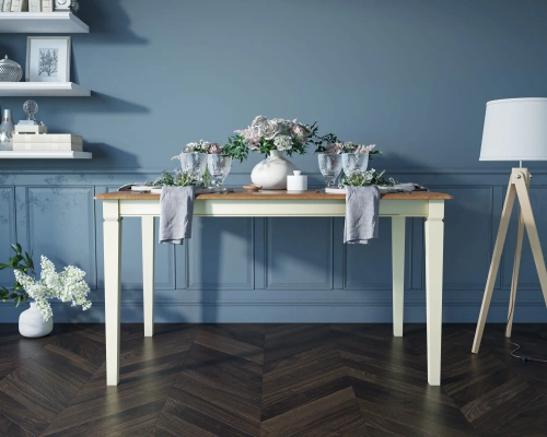  У нас вы можете заказать  бежевый обеденный стол  olivia, который дополнит дизайн интнрьера вашей комнаты.  производство Этажерка. Каталог мебели из России - AdtPro. Id-4