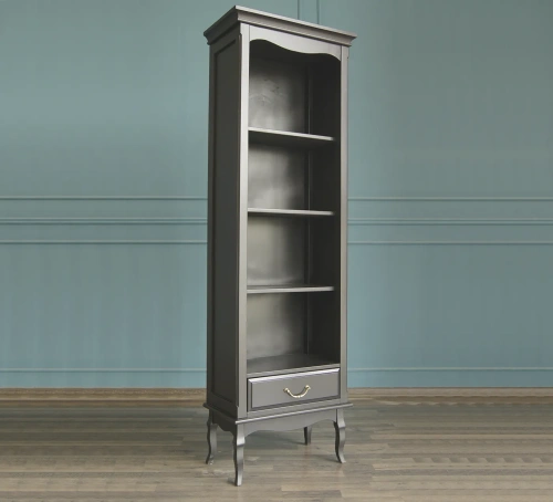 Атмосфера в комнате станет приятнее, а дизайн жилища неповторимым если Вы закажете стеллаж напольный узкий "Leontina black" цвет черный. Каталог мебели из России - AdtPro. Id-1